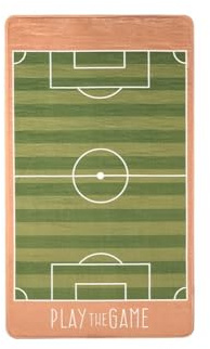 Makio M Alfombra Infantil, 80 x 140 cm, Diseño de Deportes y Animales, Franela y Poliéster, para Habitación de Niños (Fútbol)