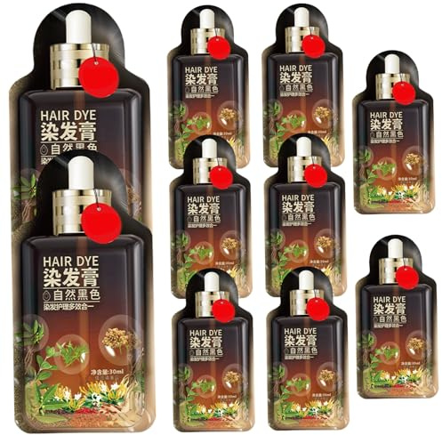 10 PCS Bubble Plant Hair Dye Plant Extract Based Hair Dye Easy to Wash Natural Household Instant Bubble for Women Men 30ml / Pcs Natural