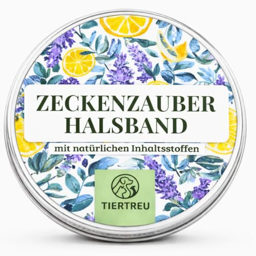 Tiertreu - 2er-Pack Zeckenhalsband für Hunde - 100% Ätherisches Öl - Wasserdicht & Verstellbar für Welpen & Hunde ab 7 Wochen - bis zu 16 Monate Schutz gegen Zecken Flöhe Mücken Läuse