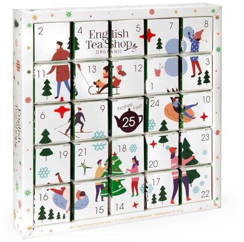 ETS - Puzzle Tee Adventskalender White Ornaments | 25 x BIO Tee in kompostierbaren Pyramidenbeutel für Advent