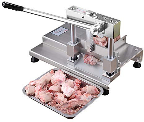 CGOLDENWALL Cortafiambre Manual Cortador de Hueso y Carne Congelada para Verdura, Pescado, Carne, Hueso de Costilla de Acero Inoxidable con Hoja de 250MM de Uso Hogar Comercial