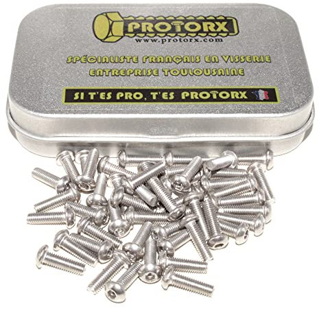 Vis Inox À Métaux Tête Bombee Six Pans Creux M3 x 10mm : Boite 50pcs (TBHC) | Hexagonale Cylindrique - Acier Inoxydable Metal A2 | Visserie Bricolage Réparation Pour Usage Exterieur-Interieur