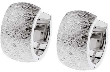 Ernstes Design Creolen evia Ohrringe E648 gekratzt 12 mm Edelstahl