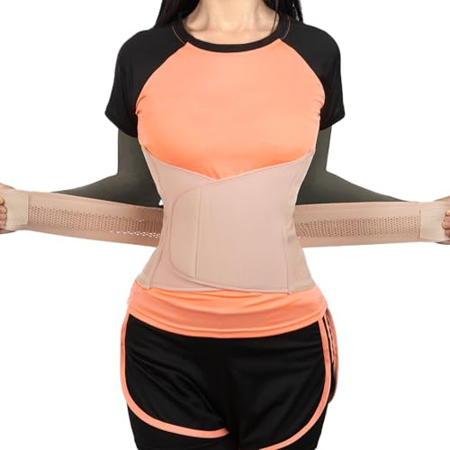 Shrink Smart Postpartum Belt - Belly Support Recovery Wrap - Postpartum Belly Band, Slimming Girdle, Body & Waist Shapewear, Post Surgery Pregnancy Support Band (Beige, Large/X-Large)
