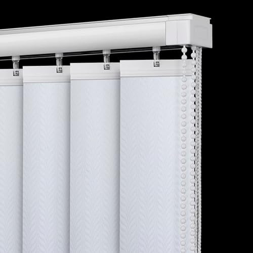 X1NGFU Weiß Vertikaljalousie Lamellenvorhang nach Maß,Vertikal Verdunkelungslamellen,Lamellen Jalousie Schiebevorhang,verdunkelnd Wandmontage Sichtschutz,Anpassbar,Breite X Höhe (120cm x 140cm)