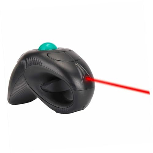 Artibetter 2.4g Ratón Trackball Inalámbrico Ergonomico USB Controlado por Pulgar Diseño Portátil para Pc y Laptops Distancia De De Color Negro
