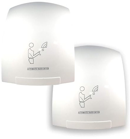 YASTA Asciugamani Automatico Elettrico Hotel Asciuga Mani ad Aria Calda da Parete Bagno con Sensore Fotocellula (1800 Watt) Coppia