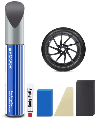 Incognito Grey Tesla fälgar lackpenna kit med karossspatel för Tesla 2024 Model 3 Highland 20 tum – exakt matchning – reparation av repor och flisor (Incognito Grey)