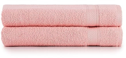 nottoc Badetücher Set Rosa 2 er Pack Baumwolle 70x140 cm, sehr saugfähig, weiches Gefühl Duschtücher, große Duschtuch, Weich Badehantuch
