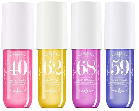 Perfume Body Spray,Hair Mist Perfume, Fruity Natural Moisturizing For Body And Hair Lasting (90ML, 40+62+68+59)