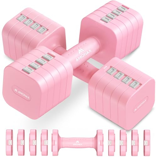 Amonax Haltères Réglables 4 en 1, Kit de Poids 1kg à 5kg, Matériel de Gym