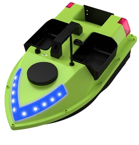 Keenso Barco de Cebo de Pesca, GPS 500m Rango 99 Puntos de Ubicación Control Remoto Barco de Cebo de Pesca con 7 Colores LED LED (18000 mAh)
