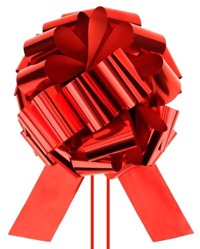 Luktastic Gros Noeud Rouge, Gros Noeud Cadeau, 30cm, pour Cadeaux Paniers Arrangements Floraux Voitures De Mariage Décorations De Fête Fête De Noël Nœuds À Tirer en Ruban