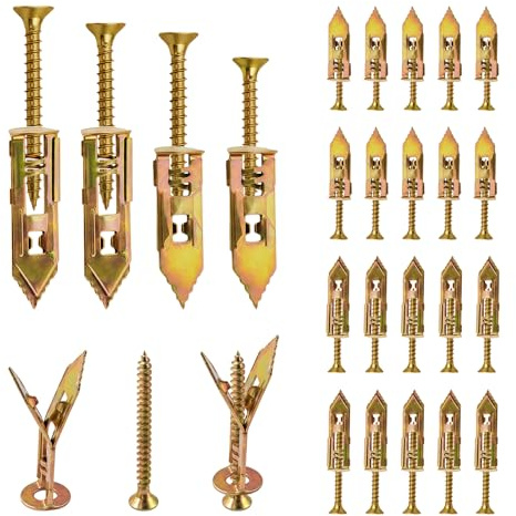 160Pcs Self Drilling Drywall Anchors with Screws Kit | Plaster Board Wall Fixing with Drywall Screws, Expansion Cavity Dry Wall Anchor Screwss for Heavy Duty Plasterboard Fixings