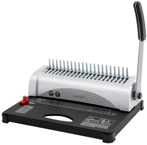 Binding Machine, 21-Holes, 450-Sheets, Paper Punch Binder and Starter Kit with 200 Combs (8/10mm) and 3 Adjustable Margins (3-5mm) for A4, A5, Letter, for Office, School Home