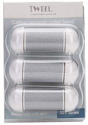 3 Different Replacement Roller Head for IWEEL/ShoRan/Ratukall/Essy/Bemece/BarberBoss/Xespis/Wolady Foot File Pedicure Tools for Feet Callus Shaver Pedicure kit for Cracked Heels and Dead Skin