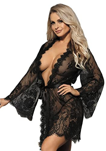 ohyeahlady Plus Size Lingerie UK 24-26 Sexy Lace Robe Babydoll Nightwear