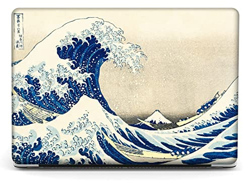 Berkin Arts Compatible with MacBook Air 13 inch Cover, 2022-2018 Release A1932 with Touch ID with Keyboard Cover & Screen Protector Ukiyo-e (The Great Wave by Hokusai)