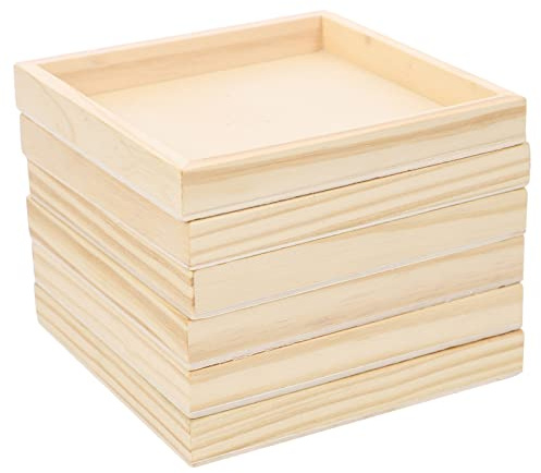 CLISPEED Lot de 6 plateaux de tri empilables pour puzzles en bois - Organisateur de puzzles empilables - Accessoires pour le rangement des jouets pour enfants