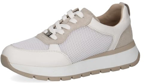 CAPRICE Damen Sneaker flach mit Schnürsenkeln Sportlich, Weiß (White Comb), 38 EU