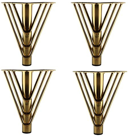 Osring 8 Inch Hairpin Furniture Legs Triangle Metal Table Feet Gold, 4pcs