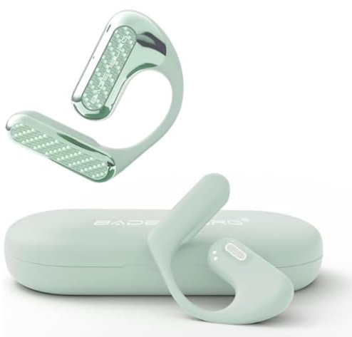 BADENBURG EarStereo 01 Open Ear Kabellose Kopfhörer, Bluetooth Earbuds, 60h Spielzeit, 15.4mm Bio-Fiber Treibern mit SoundPlus Algorithmus, ENC Rauschunterdrückung, Büro/Fitness/Freizeit(Grün)
