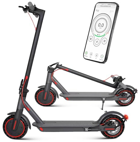 Electric Scooter, 20-30km Long Range 350W Electric Scooters Adult,3 Speed Fast Electric Scooters App Control, 8.5 Tires,Double Braking Foldable Escooter for Adults Teens,120KG Load, APP Control