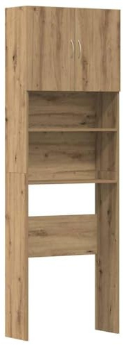 vidaXL Tvättmaskinsskåp hantverksmässig ek 64x24x190cm konstruerat trä