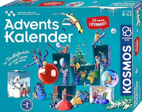 KOSMOS 661090 Experimentierkasten Adventskalender 2025, Die schönsten Experimente zur Weihnachtszeit, in 5 Min, für Kinder ab 8-12 Jahre, Spielzeug, Science Adventskalender