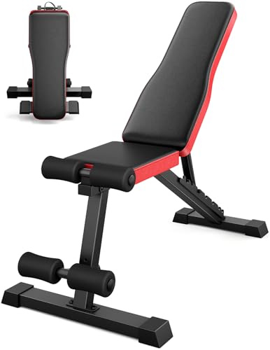 Rockvale Weight Bench | 300KG Full Body Workout | Adjustable Foldable Flat/Incline/Decline Bench Press for Home Gym