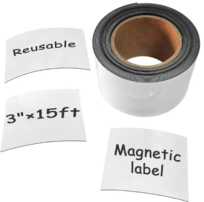 Dry Erase Magnet Strips Roll 3 Inch x 15 Ft，Dry Erasable Magnets Sentence Strips for Teacher，Reusable Writable Strip for Calendars & Schedules，Dry Erasable Magnets Sentence Strips