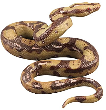 AMISENK Realistic Golden Fake Snake Toy Rubber Figure For Halloween Prank Props Animal Furnishing Articles Scary Realistic Model Furnishing Articles Simulation Toy For Halloween Party