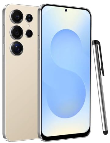 MTGud 4G Smartphone déverrouillé, Android 12.0 Téléphones Mobiles avec écran HD + 6,6 '', 4GB + 32GB ROM / 256GB SD, 4G Double SIM Double Caméra, ID Visage + WiFi+GPS+OTG (S25Ultra-Gold)