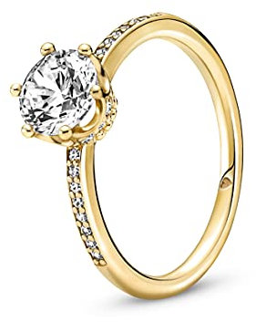 PANDORA SHINE Ring funkelnde Krone gelbvergoldet, Zirkonia 168289C01 50