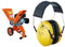 Forest Master FM6DD Benzin 4-Takt Motor Holz Garten Häcksler, 6 HP, Orange, 780 x 480 x 910 & 3M Peltor Optime I Ohrenschützer H510A, Leichter Gehörschutz mit weichen Kissen, gelb, 25