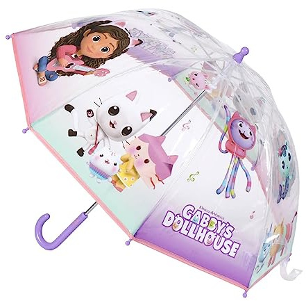 ILS I LOVE SHOPPING Ombrello da Pioggia Trasparente e Multicolore unisex a campana per bambini per GABBY