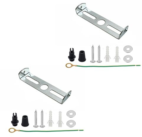 LEDSone Roseta de techo con soporte de cinturón para fijación de lámparas, soporte de placa de techo de metal con accesorios (65 mm, 2 paquete)