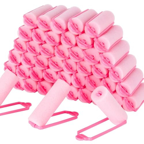 MAQIHAN 40PCS Foam Hair Rollers - 0.98 Inch Sponge Rollers for Heatless Hair Curler for Short/Long Hair Sleep rolos para cabello Small Sponge Curlers Soft Sleeping Thin Curl Overnight rulos