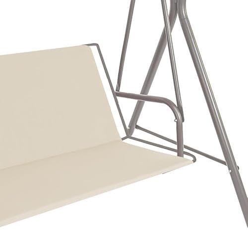GREMEX Funda de repuesto para columpio de jardín de 98 x 130 cm, resistente, resistente a la intemperie, funda de asiento para columpio de Hollywood, color crudo
