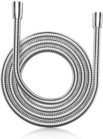 MEKO Flexible de Douche Universel (G1/2, 1.8M) en Acier Inoxydable,Tuyau Douche Anti-Torsion et Anti-Pliure,Acier Inoxydable Tuyau pour Pommeau de Douche (Argent, 1.8m)
