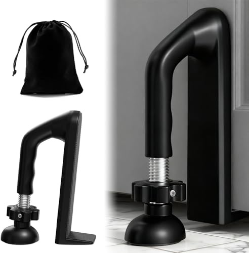 DASIAUTOEM Tragbare Türverriegelung, Türblocker Einbruchschutz, Tragbares Tür-Sicherheitsgerät, Einbruchschutz Türstopper,Einstellbares Doppelschutz, Sicherheitsgerät für Zuhause Hotel Reisen(Schwarz)