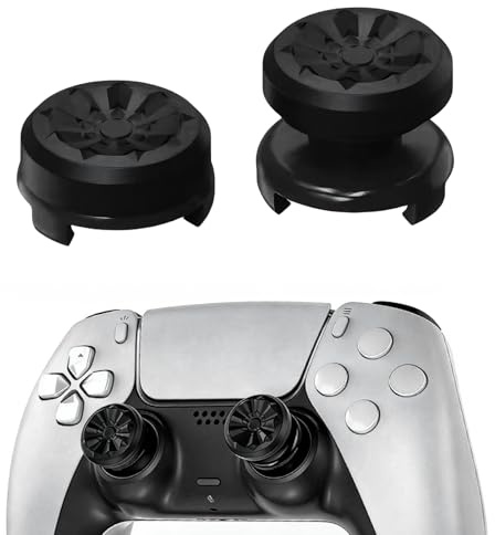 2PCS Thumb Grip Joystick Caps for Control Freaks PS5/PS4, Silicone Thumbsticks Cap 1 High-Rise 1 Mid-Rise Non Slip Rubber Textured Grip Design to Help with Aim Control Accuracy Compatible with PS5 PS4