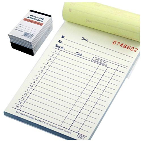 Kleines Verkaufsbuch, Quittung, Rechnung, selbstdurchschreibend, 50 Sets, 8,9 x 14 cm, 10 Stück