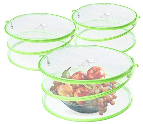 ilauke Fliegenhaube 3er Set, Fliegenhaube Lebensmittel Abdeckhaube für Lebensmittel, 30x14cm Faltbare Abdeckhaube für Lebensmitte, zum Schutz Ihrer Speisen, und Getränke vor Insekten