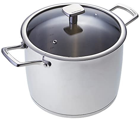 Moneta Accordo Pentola con Coperchio, in Acciaio Inossidabile per Ogni Piano Cottura, 24 cm