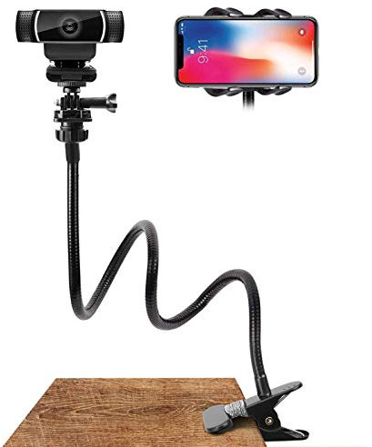 BeAteam Webcam-Halterung, 60 cm, Universalschrauben, flexible Halterung für Schwanenhals, Webcam, tragbar, Ständer für 1/4-Netzwerkkameras, Mobiltelefone, Tablets