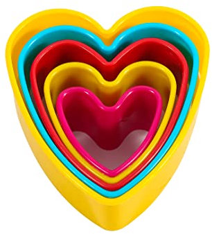 Mesmeriser Cookie Cutters Shapes - Pack of 5 Love Shape Biscuit Cutter Set for Fun Time with Kids