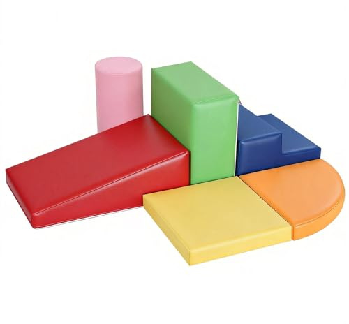JungleDove 6-Piece Set Baby Foam Climbing Blocks for Toddlers - Baby Climbing Toys for Toddlers Indoor - Kids Soft Play Climbing - Foam Play Gym Playtime Corner Climber