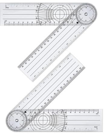 EBHO 2 Pezzi 2 in 1 Goniometro Medico, Goniometro Digitale, Goniometro Medico,Righello Ortopedico Goniometro Angolo Righello Medico Strumento, Strumento di Misurazione Dellangolo