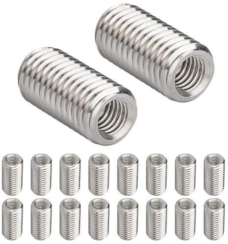 Qrity 20 PCS Threaded Sleeves, Threaded Repair Insert Nut, M10 x 10mm Male to M4 x 10mm Thread Female Thread Inserts, Thread Reducing Nuts